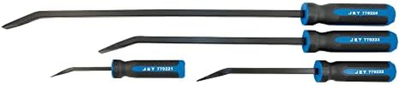 JET Mechanic’s Pry Bar Set - Jumbo Cushion Grip Handles with Steel End Caps - 4 Pieces