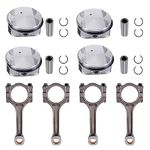 Vorally 4PCS Pistons Rings Connecting Rods Kit Piston & Connecting Rod Compatible with 2006-2017 Lacrosse Regal Chevy Cobalt Equinox HHR GM Terrain G5 G6 Saturn 2.4L Engine Piston 12646457 12578324