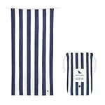 Dock & Bay Beach Towel - Quick Dry, Sand Free - Compact, Lightweight - 100% Recycled - Includes Bag - Cabana - Whitsunday Blue - Extra Large (200x90cm, 78x35)