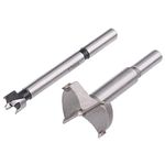 UK Drills 1 x 38.0mm New Forstner Bit Wood Hole Cutter Round Shank TCT Tip