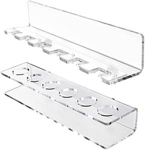 BVANQ Pool Cue Rack Wall Self-adhesive Mounted Rack for Billiard,Optional 2 Style Acrylic Pool Stick Stand Holds 6 Cues, Mounted with Screws or Self-adhesive (Top Clip 6 Cues Holder)
