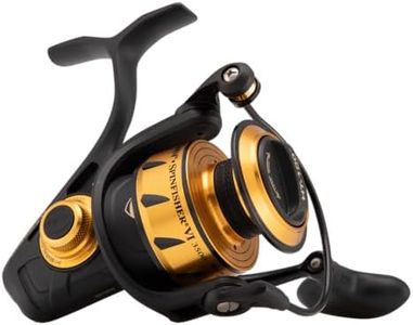 PENN Spinfisher VI Spinning Inshore Fishing Reel, HT-100 Front Drag, Max of 15lb | 6.8kg, Made with an All-Metal Reel Body and Spool Design, 3500, Black Gold