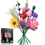 Flowers Bouquet Building Set, 699Pcs Creative DIY Flower Botanical Collection Building Toys, Home Office Decor Gifts for Mother's Day, Valentine Day, Birthday, Christmas Day