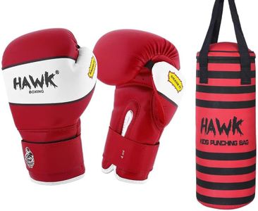 Hawk Sports Boxing Gloves for Kids 4oz and Kids Punching Bag for Kids Boxing Gloves MMA Training - Red