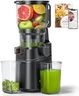 AMZCHEF Cold Press Juicers, 6.5" Self-Feeding Juicer Machines for Whole Vegetable & Fruit, Masticating Juice Easy to Clean, High Juice Yield, Large Auger, Triple Strainers Black