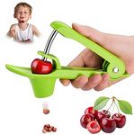 Cherry Pitter Tool Pit Remover, Cherry Core Remover Tool with Space-Saving Lock Design, Heavy-Duty Cherry Pit Remover for Kids/Making Cherry Jam (Green)