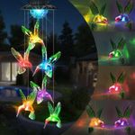 Solar Wind Chimes, LED Hummingbird 