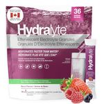 HydraLyte Electrolyte Powder, Low Sugar Electrolyte Packets Designed for Rapid Hydration, Safe Hydration for All Ages - Made with All Natural Ingredients, 36 Servings, Mixed Berry Flavour