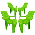 OAKNEST FURO Plastic Chair | High Gloss Pattern | for Home & Office use | Bearing Capacity up to 200Kg | Strong & Sturdy Structure | Colour : Lime Green | Set of 4 Piece