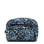 Vera Bradley Women's Cotton Medium Cosmetic Organizer Makeup Bag, Dreamer Paisley - Recycled Cotton, One Size