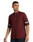 Amazon Brand - Symbol Men's Kurtas (SY-A22-MNA-ETK-13_Maroon / Black_S)