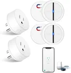 WiFi Smart Outlet Plug with Remote,GREENCYCLE 2PK Portable Remote Control Outlet Plug with 1PK Magnetic Base Remote,Compatible with Tuya/Smart Life Alexa and Google Home,10A/1500W,TUV FCC List(2.4G)