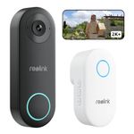 Reolink Video Doorbell Camera Wired 2K WiFi with Chime, Smart Security Door Bell, 5MP HD Night Vision, Human Detection App Alert, 180° Wide Angle, 2.4/5GHz, 2 Way Talk, Waterproof, Video Doorbell WiFi