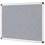 VIZ-PRO Notice Board Felt Grey, Silver Aluminium Frame, 90 X 60 cm