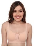 PLUMBURY Full Support Minimizer Everyday Bra For Women Full Coverage, Wireless, Padded With Seamless Soft Cups, Size 34 To 40 Beige - Nylon Blend