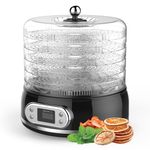 Nebula 450W Round 5 Tray Food Dehydrator | Adjustable Height, 35-70°C Temperature Control, 1-48 Hour Timer, Mesh Trays | Compact & Efficient Drying for Fruits, Vegetables, Meat, Herbs & Snacks
