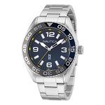 Nautica N83 Men's NAPFWS308 Finn World Stainless Steel Bracelet & Blue Wheat PU Fiber Strap Watch, Silver Tone/Blue/SST & Blue, Silver Tone/Blue/SST & Blue, Bracelet