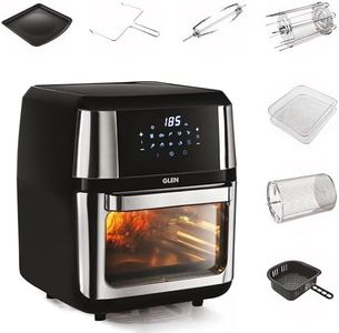 Glen Digital Air Fryer Oven for Home, 12 Litre, 1800W, 10 Preset Function, Rotisserie, Digital Display & Controls, Airfryer to Dehydrate, Defrost, Bake, Roast, Toast with Less Oil -Black (SA-3046DSS)