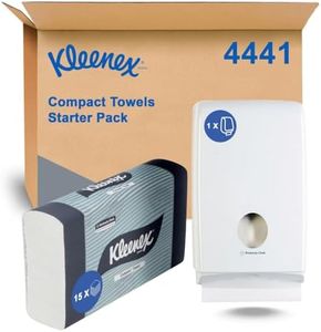 KLEENEX® Compact Towels Starter Pack (4441), Paper Towels, White, 15 Packs and 1 Dispenser/Case