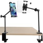 Mippko iPad Desk Mount,Tablet & Phone Holder for Desk/Table/Worktop/Countertop,360° Adjustable 21.5" Long Aluminum Arm Mount,Compatible with 4.7~12.9" iPad/Nexus/e-Reader/Fire HD/iPhone Devices