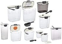 Progressive ProKeeper Baker's Airtight Kitchen Storage Canister Container Set for Flour, Sugar & More, Keeps Ingredients Fresh, with Accessories (Multicolor, 10- Piece)