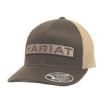 ARIAT Mens Adjustable Snapback Flex Fit 110 Long Logo Brown Mesh Back Hat