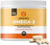 Omega-3 Fish Oil for Dogs by Pawsomely Healthy - High in EPA, DHA - Allergies, Itching, Shedding - Supports Immune System, Skin, Coat, Heart, Joints - 90 Powder Capsules