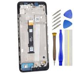 Full LCD Digitizer Screen for Motorola Moto G50 XT2137-1 XT2137-2 Display Touch Screen Replacement with Border Frame Black 6.5"