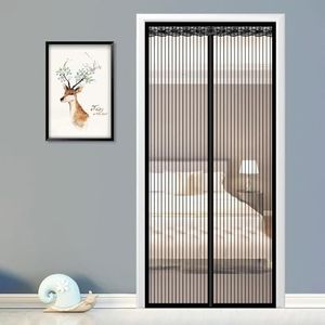 Kuber Industries Magnetic Mosquito Net for Door|Auto Closing Insect for All Door Types|Mosquito Curtain for Home, Office|Pack of 2 |Black