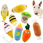 Squeaky Dog Toys, Pet Puppy Plush Sound Chew Toy Set for Small Medium Dogs and Cats Colours Vary (8 Pack Colors)