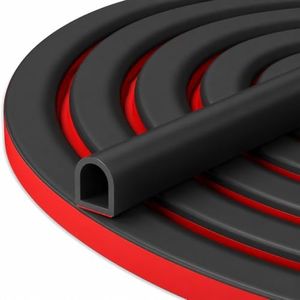 Silicone D Shape Weather Stripping Rubber Seal, 40FT Self Adhesive Weather Stripping for Boat, Auto, RV, Marine, Garage Doors/Window 40Feet