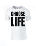 D&H Choose Life Fancy Dress 80's 90's Party Geek Nerd Funny Hipster Swag 4 Colours Tshirt Unisex (ChooseLife,T-Shirt) White