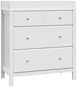 Storkcraft Carmel 3 Drawer Chest with Changing Topper (White) – GREENGUARD Gold Certified, Includes Removable Changing Table Topper, Chest of Drawers for Nursery & Kids Bedroom