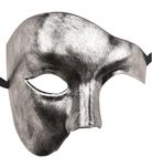 Lilwemen Mens Mask Masquerade Mask Phantom of The Opera Half Face Mask (Silver)