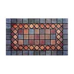 Nicoman Elegant Tile Mat Barrier Doormat Eco-Friendly Scrape and Non-Slip Indoor/Outdoor Door Mat, Rectangular (75x44cm), Blue Border