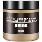 STARTSO WORLD Leather Recoloring Balm 8 oz | Beige Leather Repair Kit for Furniture, Leather Color Restorer for Couches | Leather Dye | Repair, Restore & Renew Old, Faded Leather…