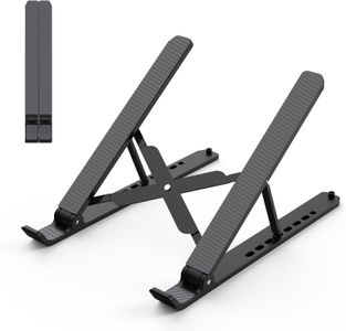 Tonmom Adjustable Laptop Stand – Black Ergonomic Portable Riser