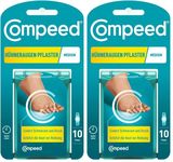 Compeed Corn Medium Size Plasters, 10 Hydrocolloid Plasters, Foot Care, Fast Natural Corn Removal, Dimensions: 1.7 cm x 6.0 cm (Pack of 2)
