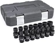 GEARWRENCH 15 Piece 3/8inch Drive 6 Point Universal Impact Socket Set, Metric - 84918N