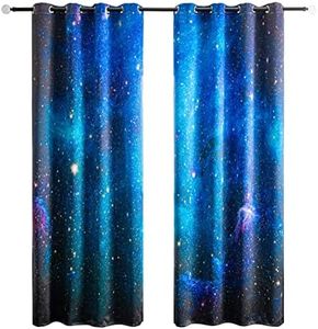 goodbath Lot de 2 rideaux de fenêtre occultants thermiques pour chambre à coucher de filles, garçons, enfants, motif univers, galaxie, nébuleuse, étoiles, ciel étoilé, 116,8 x 228,6 cm