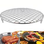 Round Cooking Rack Dia 11", 304 Stainless Steel Cooling Racks Barbecue Grill with Feet for Barbecue Air Fryer Instant Pot Pressure Cooker Canning Oven and Outdoor Camping Barbecue Grill