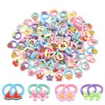 Girls Clubs Hair Bands with Cartoon Characters Stickers Elastic Rubber Bands Hair Accessories |Fancy Design Toddler | Multicolor for Baby Girls and Kids (Assorted, 6 Pairs)