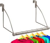 Over The Door Closet Valet- Over The Door Clothes Organizer Rack and Door Hanger for Clothing or Towel, Home and Dorm Room Storage and Organization - Fits Doors up Till 1¾” Thick