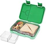 Navaris Bento Box - Bento Lunch Box with 4 to 6 Compartments for On the Go, Meal Prep, Snack Packing - Green