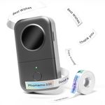 Phomemo D30 Label Maker Machine with Tape, Mini Bluetooth Handheld Label Printer Multiple Templates Font Icon, Portable Inkless Thermal Label Maker for School, Home, office, kitchen, Kids, Gray