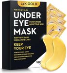 20Pcs/10Pairs Under Eye Patches Gold for Dark Circles, Puffy Eyes, and Wrinkles, 24K Gold Eye Mask for Face, Eye Cream for Men and Women