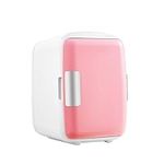 TUKAILAi Mini Fridges for Home Use, 4L Portable Cooler and Warmer, Compact Small Fridge for Skincare, Food & Drinks, Low Noise Quite for Bedroom, Office, Travel, Car (Pink)