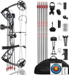 Lanneret Compound Bow and Archery Sets - Right Hand Archery Compound Bows 30-70 lbs Draw Weight Adjustable for Youth，Adults and Beginners，Hunting Bow Kit for Beginner.Black Camouflage