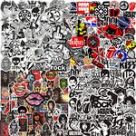 FOCRI Rock and Roll Stickers | 200PCS | Trendy Music Band Stickers Packs for Adults Teens, Vinyl Waterproof Cool Stickers Decals for Skateboard, Computer, Scooter, Laptop, Snowboard, Guitar