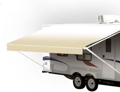 SunWave- RV Awning Fabric Replacement | RV Electric Awning Fabric Replacement | Premium Vinyl RV Canopy | Awning Replacement (16', Camel Fade)